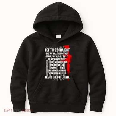 Get This Straight AR-15 US Flag Kids Hoodie
