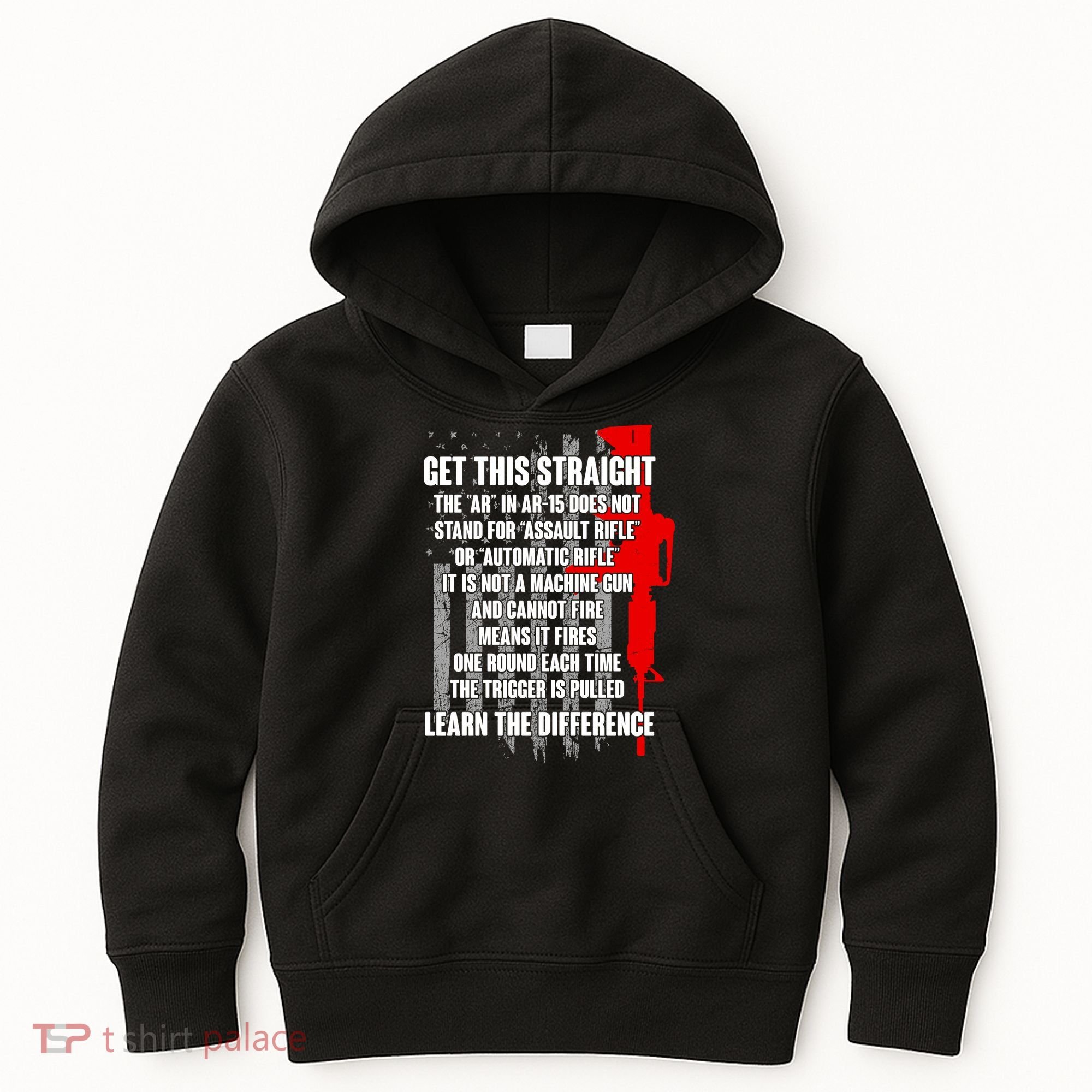 Get This Straight AR-15 US Flag Kids Hoodie