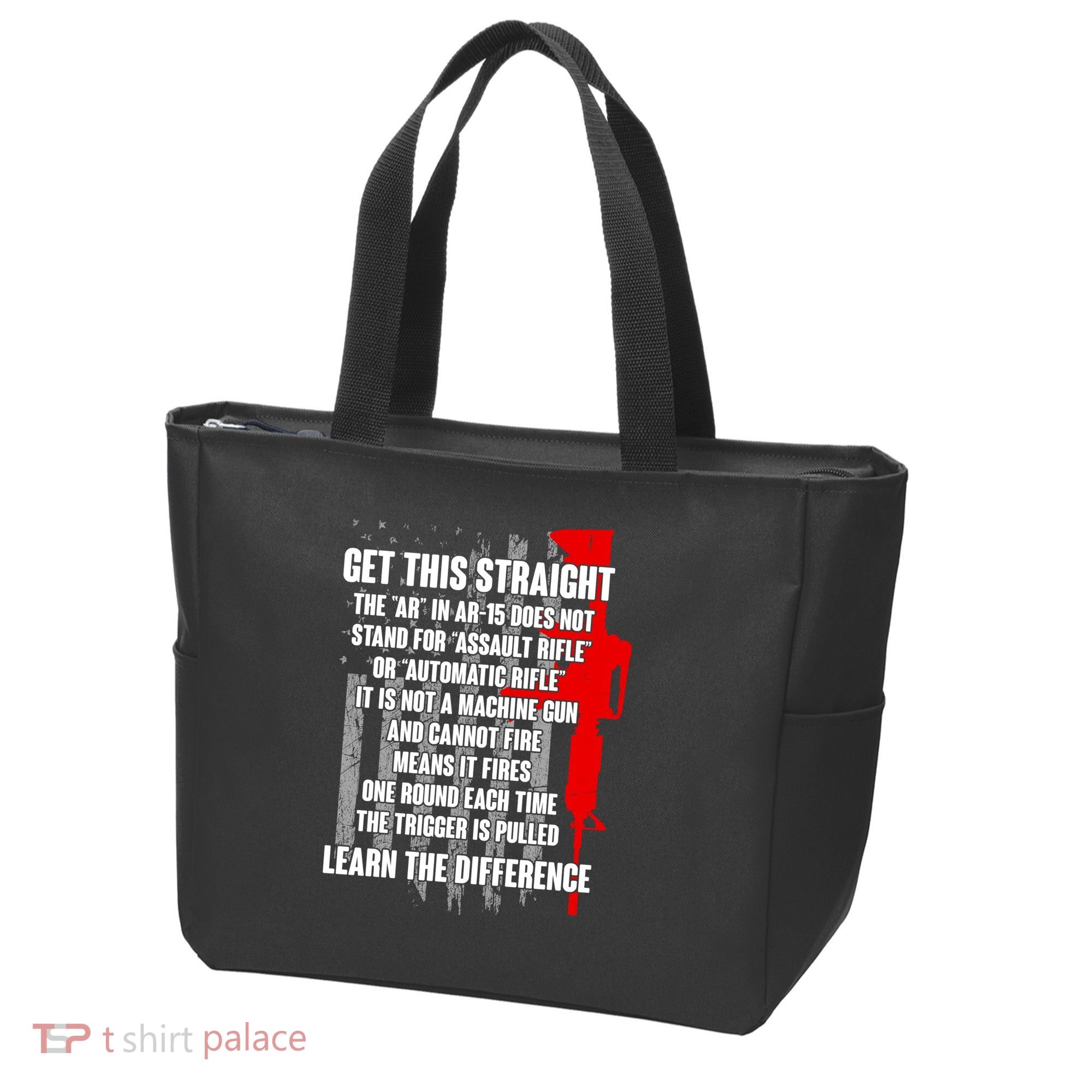 Get This Straight AR-15 US Flag Tote Bag