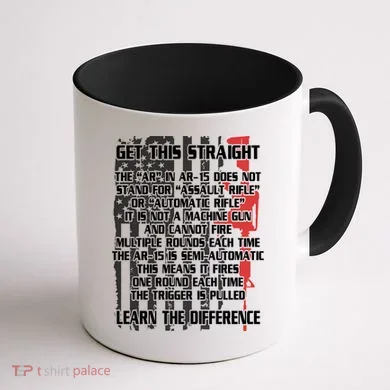 Get This Straight Learn the Difference AR-15 Coffee Mug back