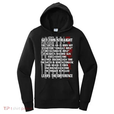 Get This Straight Learn the Difference AR-15 Women's Hoodie