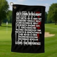 Get This Straight Learn the Difference AR-15 Golf Towel thumb 1