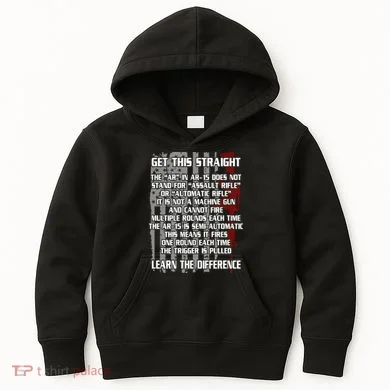 Get This Straight Learn the Difference AR-15 Kids Hoodie
