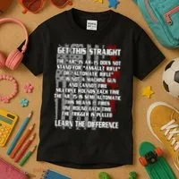 Get This Straight Learn the Difference AR-15 Kids T-Shirt thumb 3