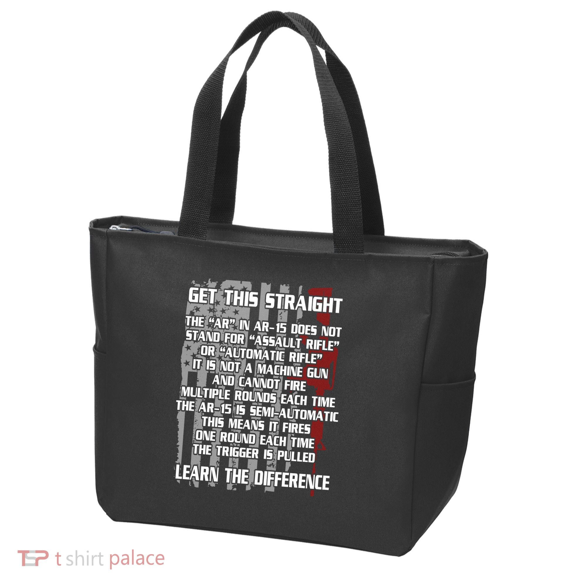 Get This Straight Learn the Difference AR-15 Tote Bag