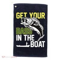 Get Your Bass In The Boat Golf Towel thumb 0