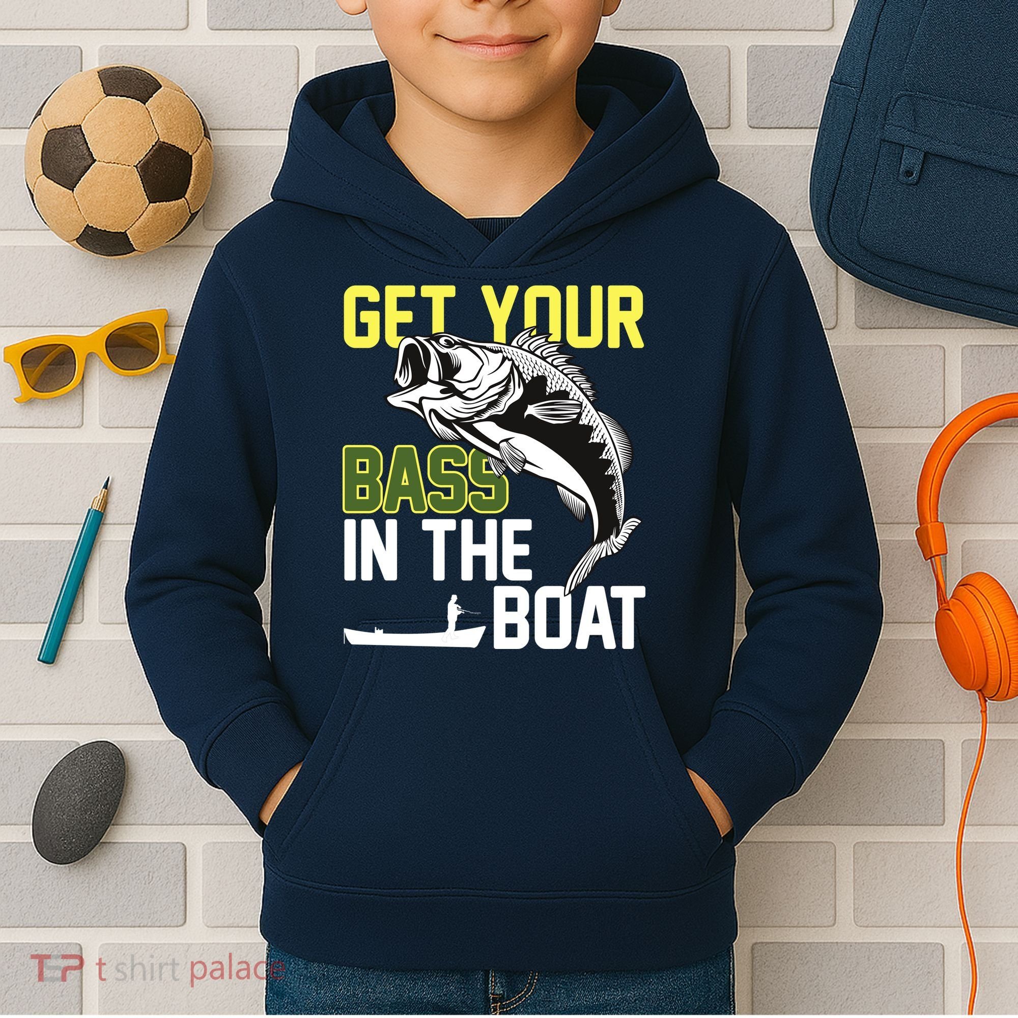 Get Your Bass In The Boat Kids Hoodie