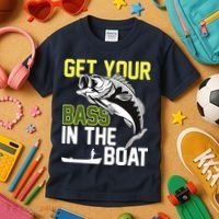 Get Your Bass In The Boat Kids T-Shirt thumb 3