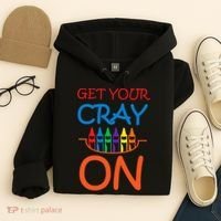 Get Your Cray On Crayon School Art Hoodie thumb 4