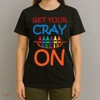 Get Your Cray On Crayon School Art T-Shirt thumb 4