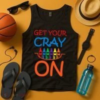 Get Your Cray On Crayon School Art Tank Top thumb 4