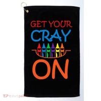 Get Your Cray On Crayon School Art Golf Towel thumb 0