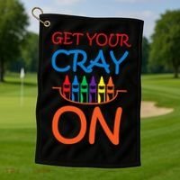 Get Your Cray On Crayon School Art Golf Towel thumb 1