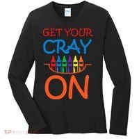 Get Your Cray On Crayon School Art Women's Long Sleeve Shirt thumb 0