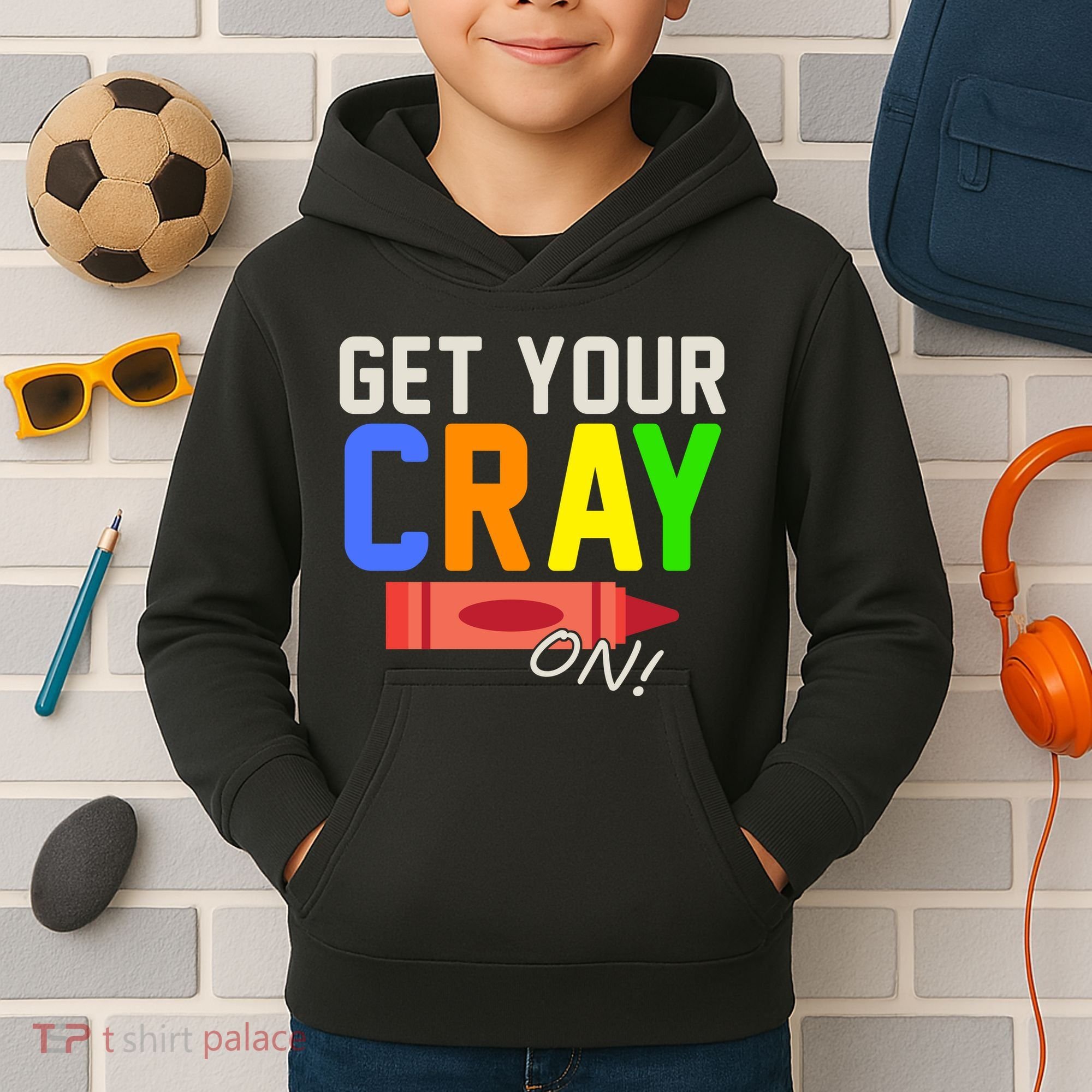 Get Your Cray-On! Fun Back To School Kids Hoodie