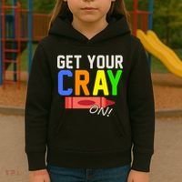 Get Your Cray-On! Fun Back To School Kids Hoodie thumb 3