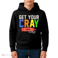 Get Your Cray-On! Fun Back To School Kids Hoodie thumb 4