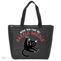 Give Em The Ol Razzle Dazzle Cat Funny Tote Bag thumb 0