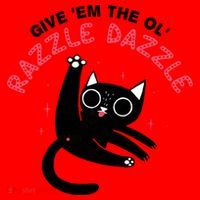 Give Em The Ol Razzle Dazzle Cat Funny Santa Hat thumb 1