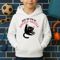 Give Em The Ol Razzle Dazzle Cat Funny Kids Hoodie thumb 2