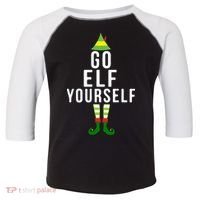 Go Elf Yourself Elf Costume Inappropriate Christmas Xmas Gift Toddler Fine Jersey T-Shirt thumb 0