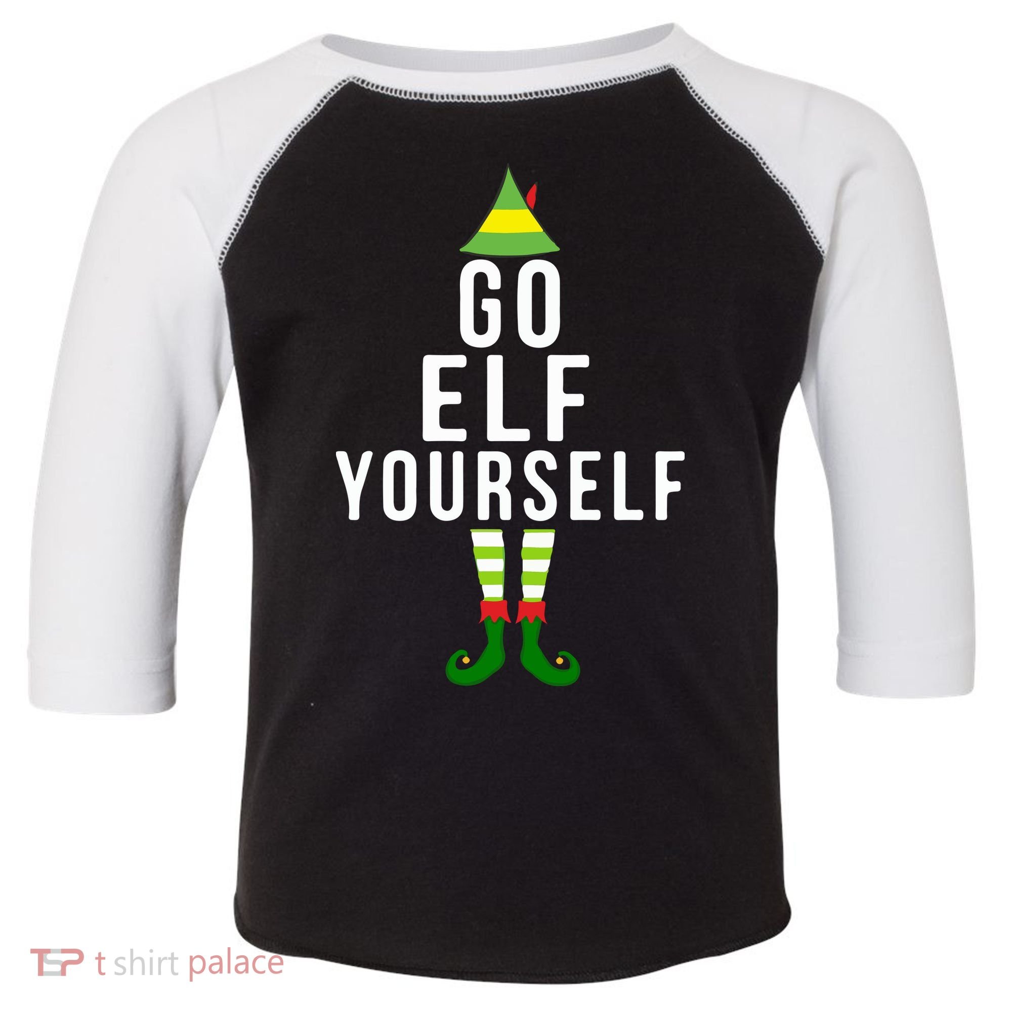 Go Elf Yourself Elf Costume Inappropriate Christmas Xmas Gift Toddler Fine Jersey T-Shirt