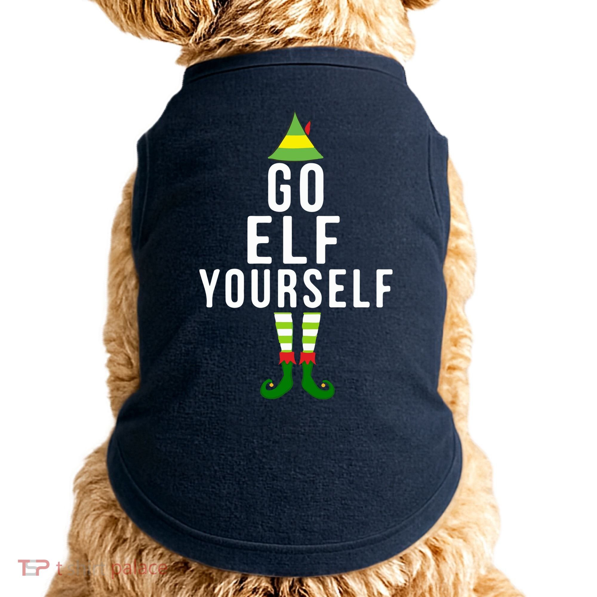 Go Elf Yourself Elf Costume Inappropriate Christmas Xmas Gift Doggie Tank