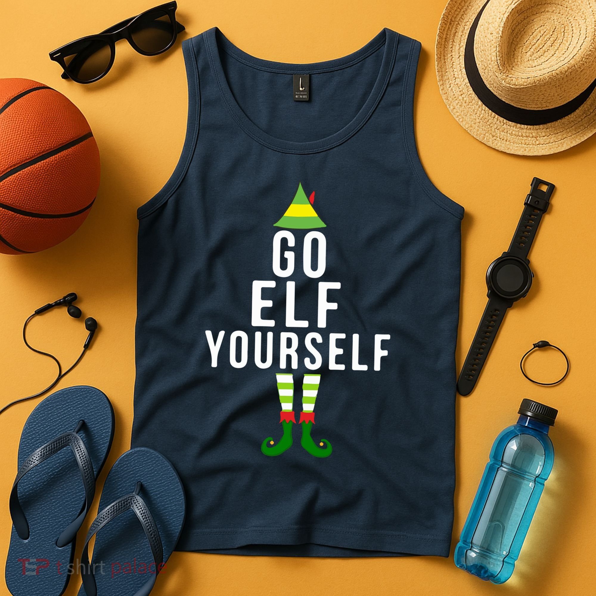 Go Elf Yourself Elf Costume Inappropriate Christmas Xmas Gift Tank Top