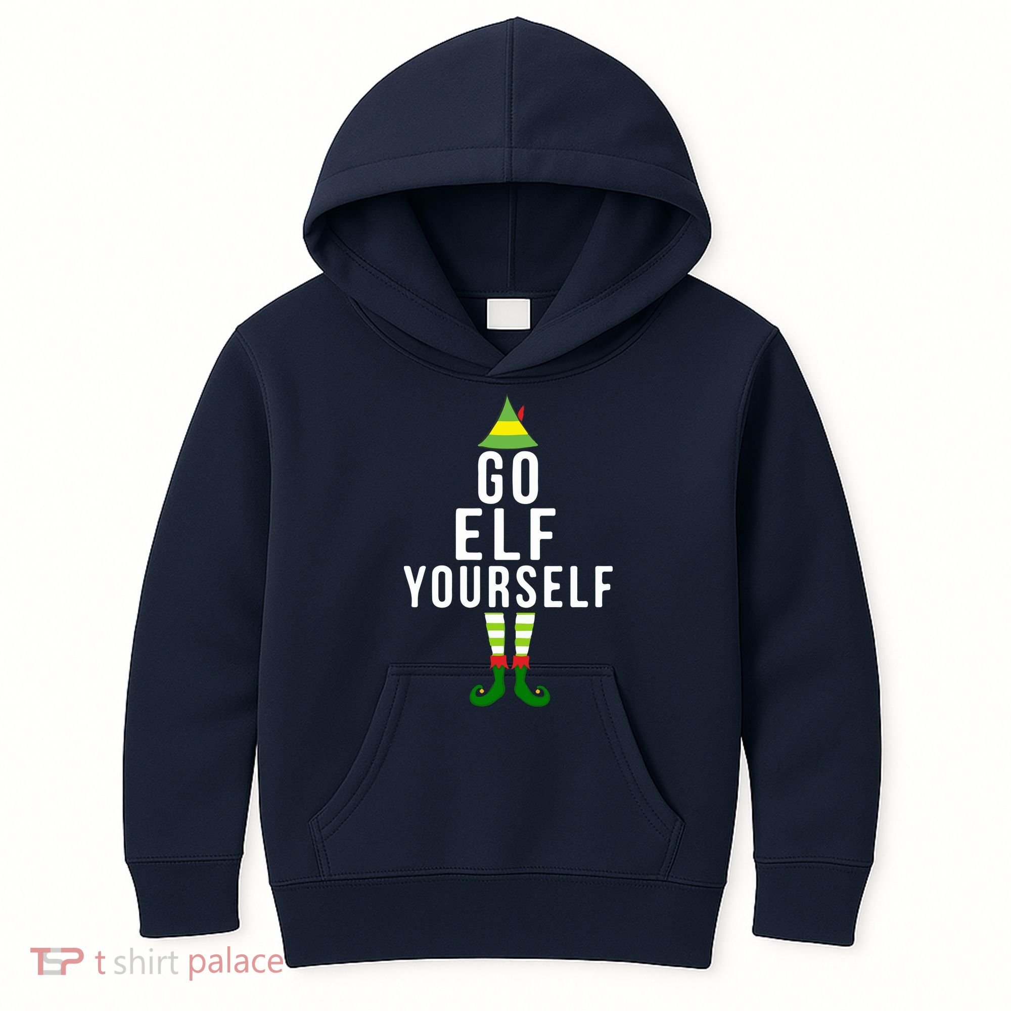 Go Elf Yourself Elf Costume Inappropriate Christmas Xmas Gift Kids Hoodie