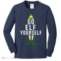 Go Elf Yourself Elf Costume Inappropriate Christmas Xmas Gift Kids Long Sleeve Shirt thumb 0