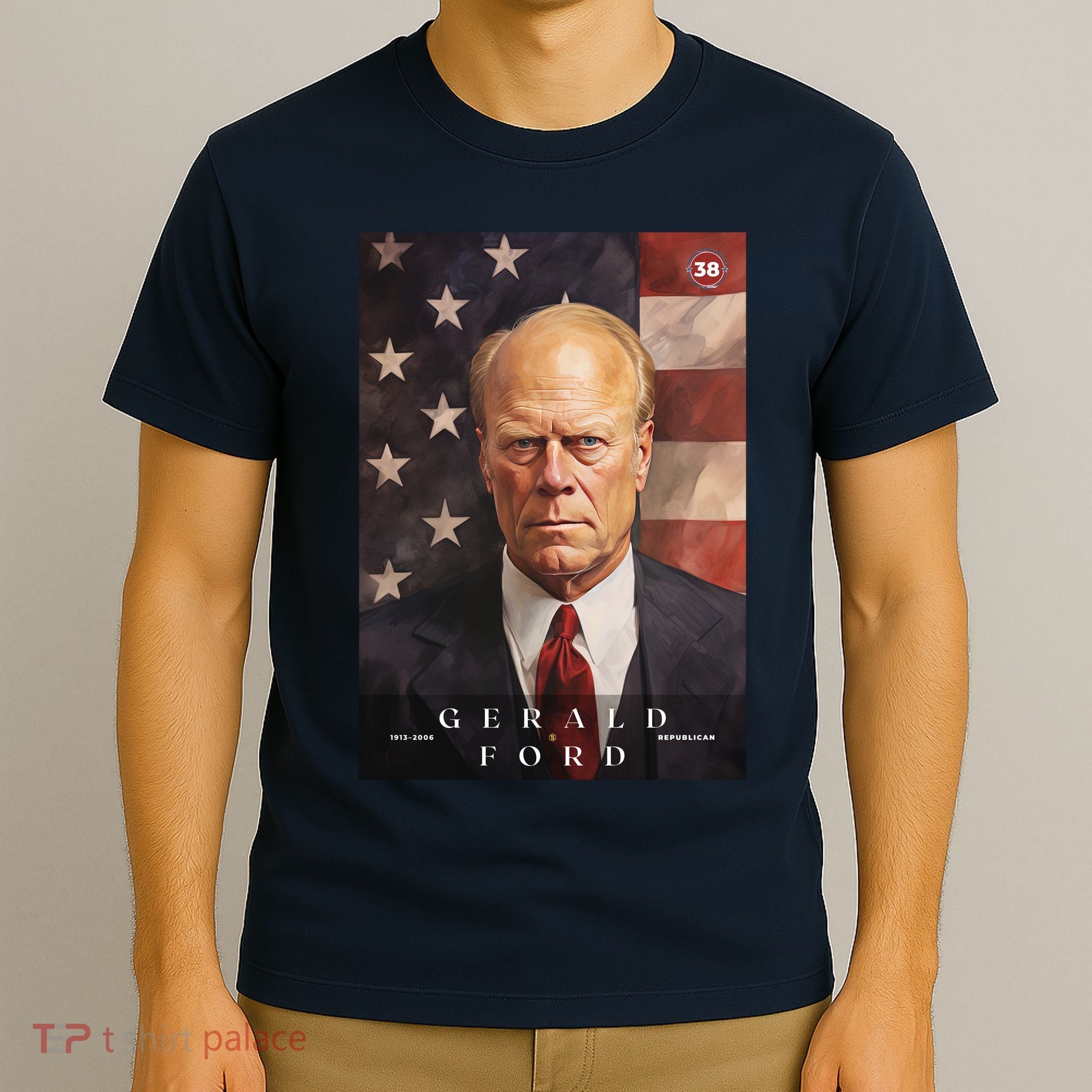 Gerald Ford 38th President Of The United States Portrait T-Shirt