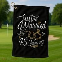 Gift For 45th Wedding Anniversary 45 Year Marriage Golf Towel thumb 1