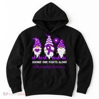 Gnome Fibromyalgia Awareness Fibro Ribbon Purple Support Hoodie thumb 0
