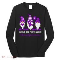 Gnome Fibromyalgia Awareness Fibro Ribbon Purple Support Long Sleeve Shirt thumb 0