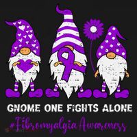 Gnome Fibromyalgia Awareness Fibro Ribbon Purple Support Long Sleeve Shirt thumb 2
