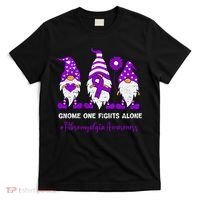 Gnome Fibromyalgia Awareness Fibro Ribbon Purple Support T-Shirt thumb 0