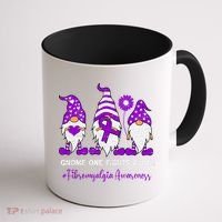 Gnome Fibromyalgia Awareness Fibro Ribbon Purple Support Coffee Mug thumb 1