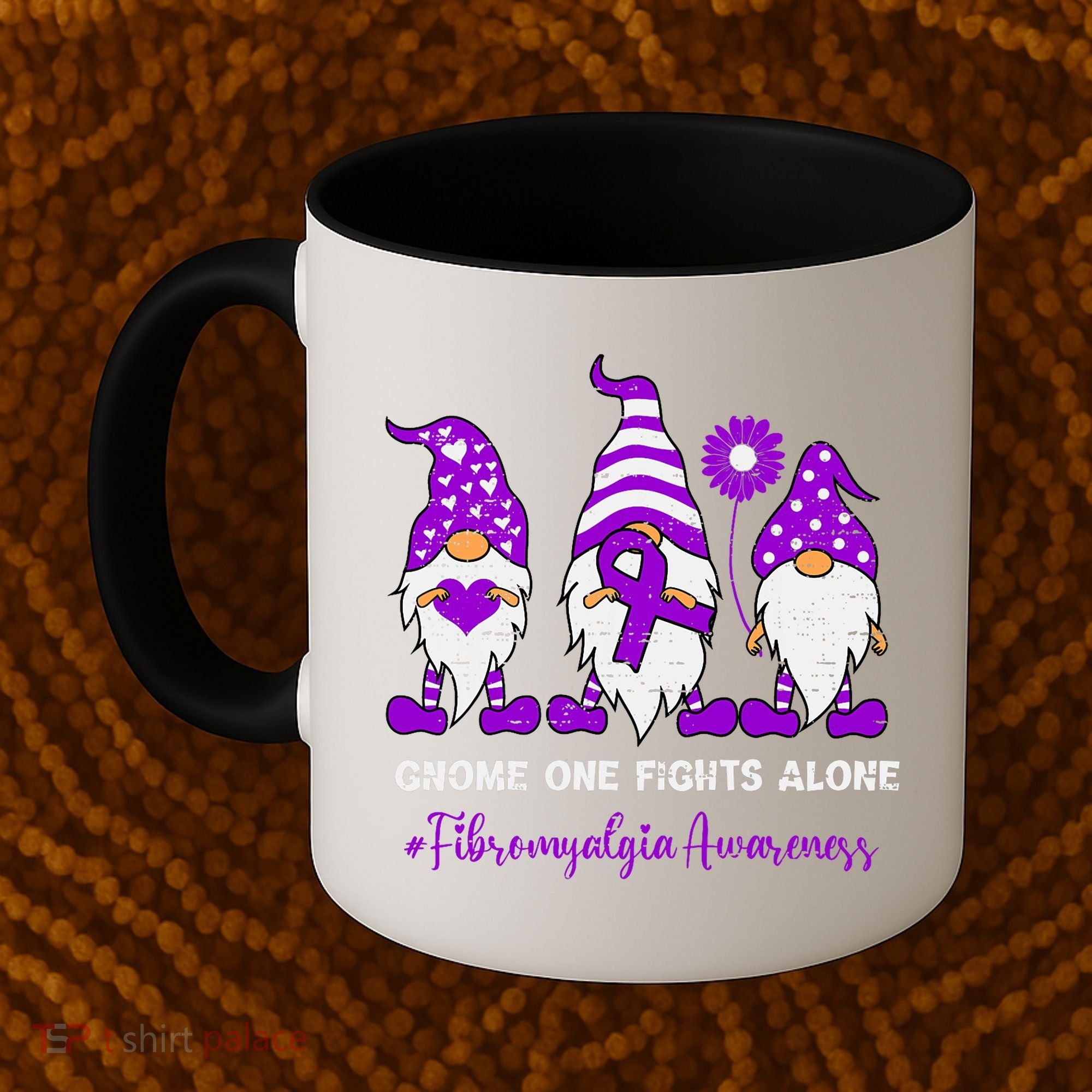 Gnome Fibromyalgia Awareness Fibro Ribbon Purple Support Coffee Mug