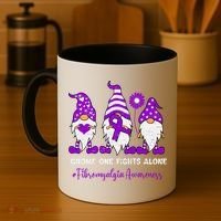 Gnome Fibromyalgia Awareness Fibro Ribbon Purple Support Coffee Mug thumb 4