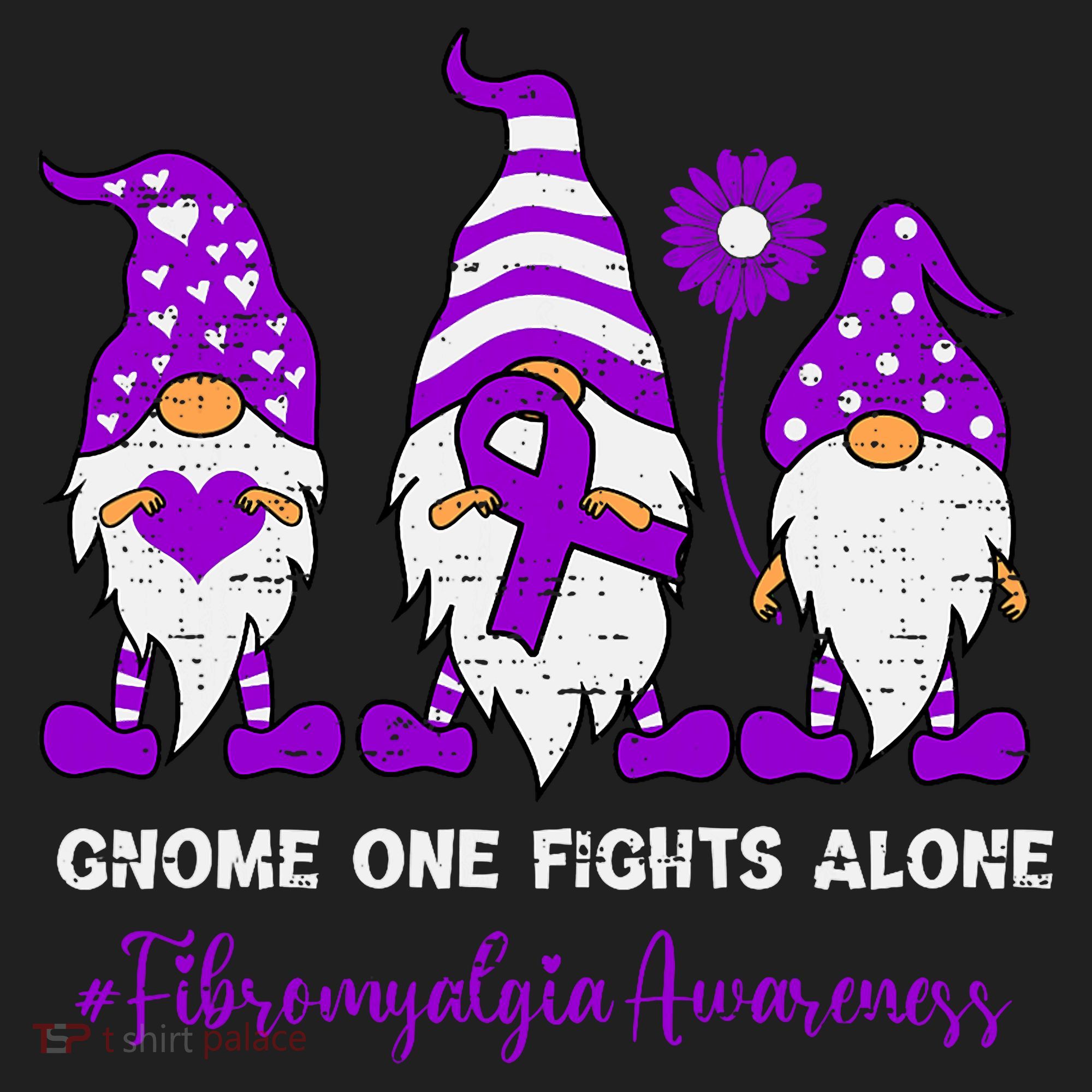 Gnome Fibromyalgia Awareness Fibro Ribbon Purple Support Beanie