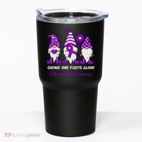 Gnome Fibromyalgia Awareness Fibro Ribbon Purple Support Tumbler thumb 0