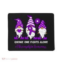 Gnome Fibromyalgia Awareness Fibro Ribbon Purple Support Mousepad thumb 0