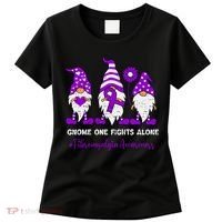 Gnome Fibromyalgia Awareness Fibro Ribbon Purple Support Women's T-Shirt thumb 0