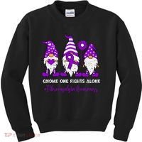 Gnome Fibromyalgia Awareness Fibro Ribbon Purple Support Kids Sweatshirt thumb 0