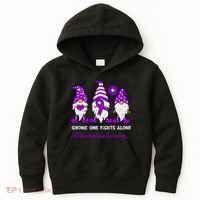 Gnome Fibromyalgia Awareness Fibro Ribbon Purple Support Kids Hoodie thumb 0