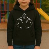 Gorilla Face Angry Growling Scary Silverback Gorilla Kids Hoodie thumb 3