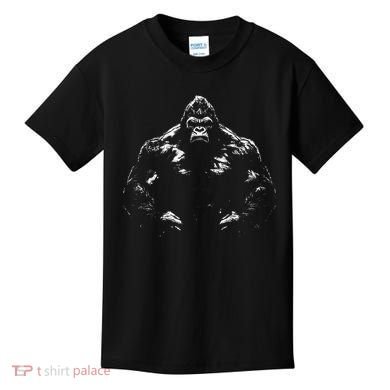 Gorilla Face Angry Growling Scary Silverback Gorilla Kids T-Shirt