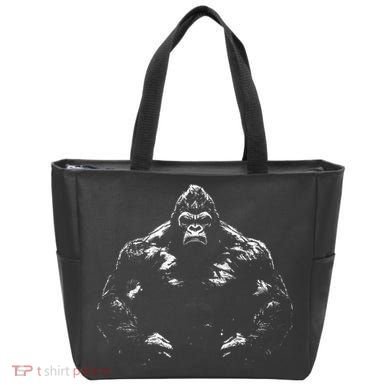 Gorilla Face Angry Growling Scary Silverback Gorilla Tote Bag