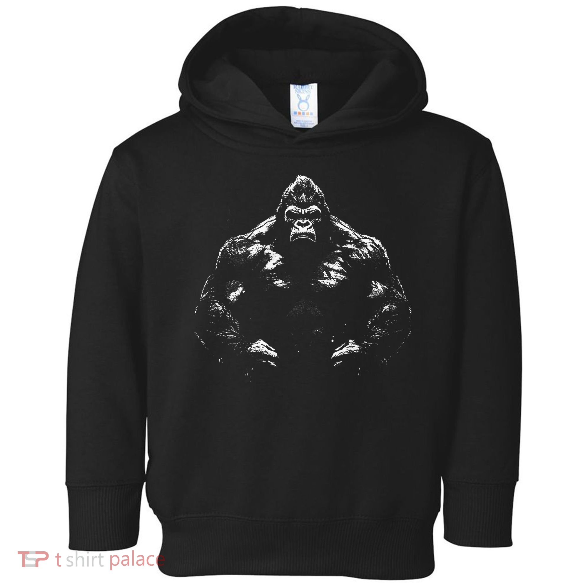 Gorilla Face Angry Growling Scary Silverback Gorilla Toddler Hoodie