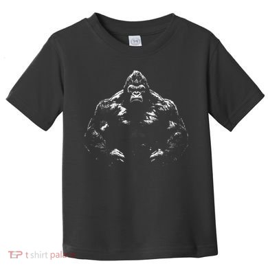 Gorilla Face Angry Growling Scary Silverback Gorilla Toddler T-Shirt